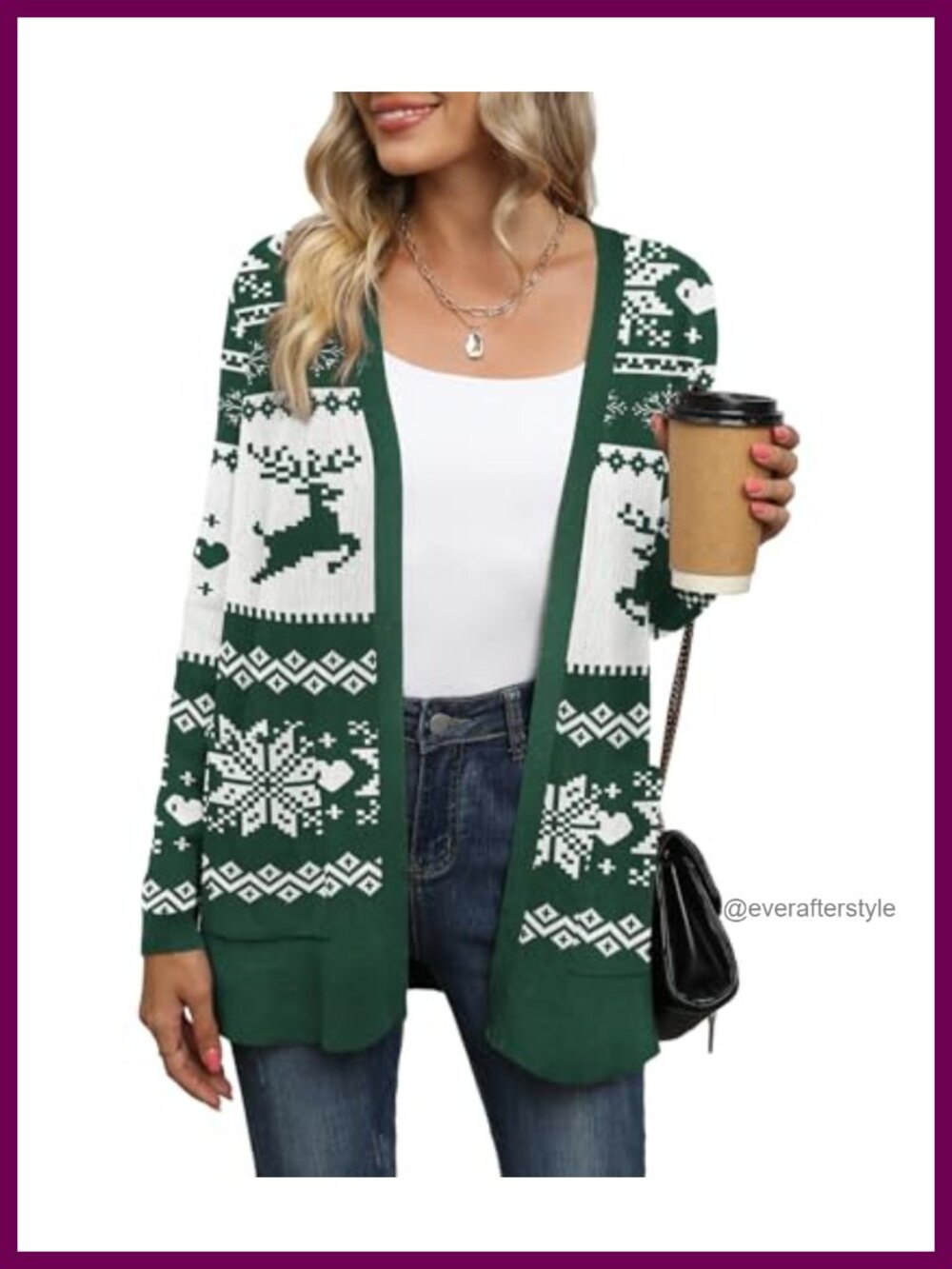 Women Open Front Cardigan Sweater with Pockets Long Sleeve Knit